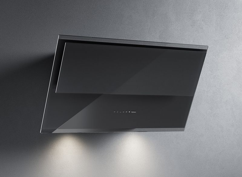 Falmec Verso Evo, wall hood, black glass, 85 cm, 103346, with 5 year guarantee