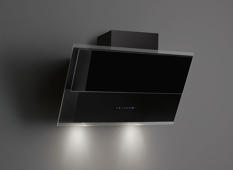 Falmec Verso NRS, настенная вытяжка, черное стекло, 85 см, 102638, с гарантией 5 лет
