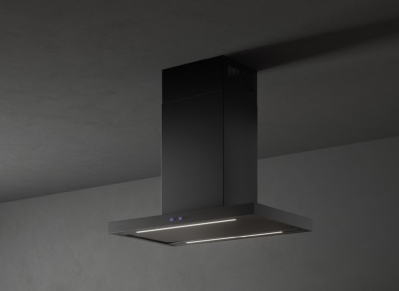 Falmec Plane Plus NRS, black, 90 cm, island hood, 103240, with 5 year guarantee