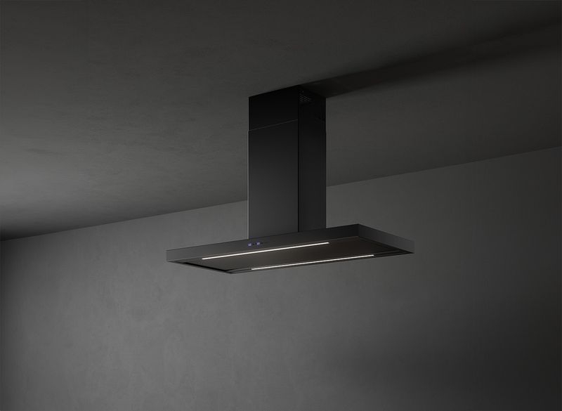 Falmec Plane Plus, black, 120 cm, island hood, 103225, with 5 year guarantee
