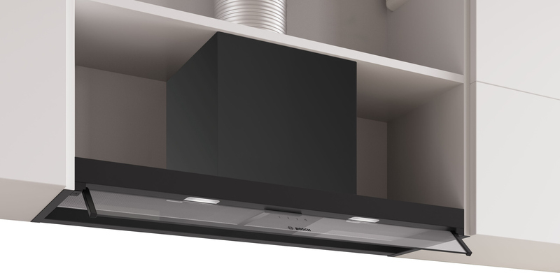 Bosch DBB95CC60, Series 4, Integrated design hood, 90 cm, clear glass, matt black, EEK: B, with 5 year guarantee!