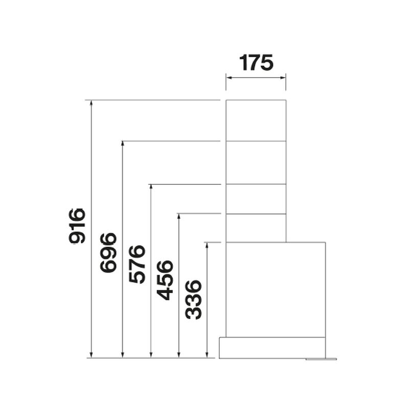 Falmec shaft telescope H 270 + 320 - built-in hoods black, 103207, 103207