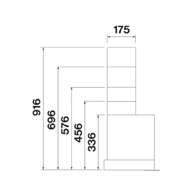 Falmec shaft telescope H 270 + 320 - built-in hoods black, 103207, 103207