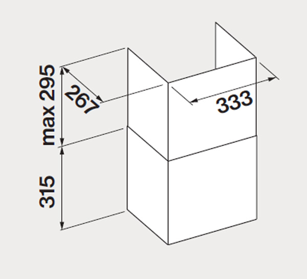Falmec shaft telescope H 315 + 295 - Virgola NRS - stainless steel, 103329