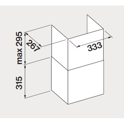 Falmec shaft telescope H 315 + 295 - Virgola NRS - stainless steel, 103329