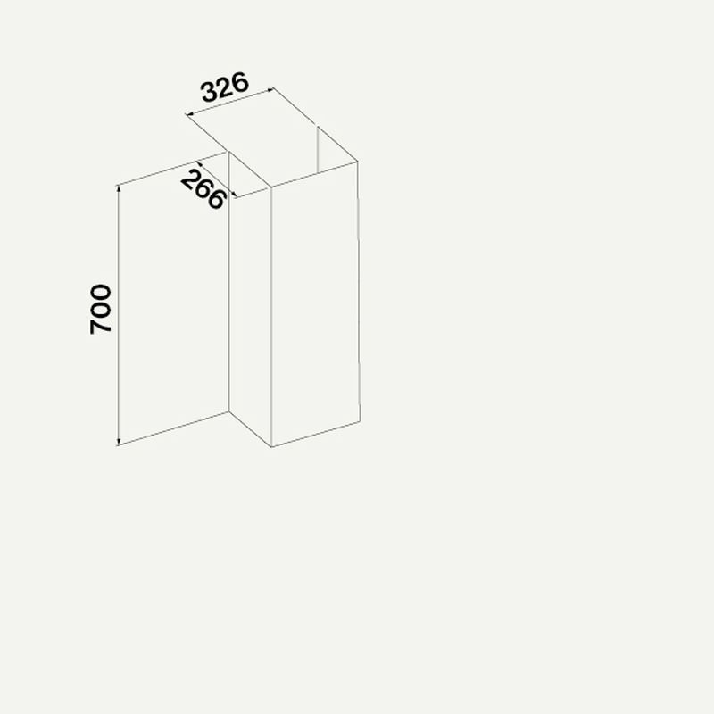 Falmec shaft extension H 700 wall tarpaulin Plus for wall hoods, black, KCAL.1032#NF, 103351