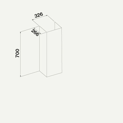 Falmec shaft extension H 700 wall tarpaulin Plus for wall hoods, black, KCAL.1032#NF, 103351