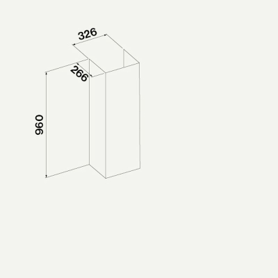 Falmec shaft extension H 960 wall tarpaulin Plus for wall hoods, white, KCAL.1033#BF, 103354