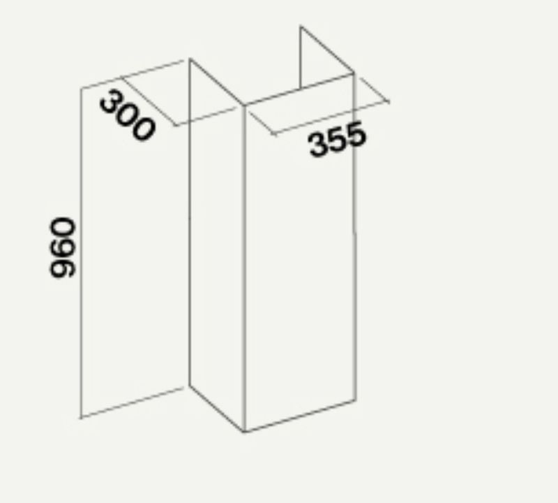 Falmec shaft extension H 960 wall NRS for wall hoods, white, KCAL.571#B, 103066