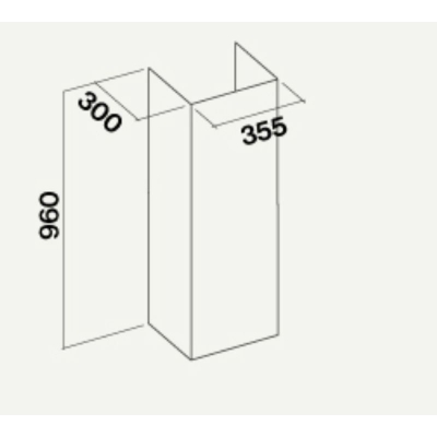 Falmec shaft extension H 960 wall NRS for wall hoods, black, KCAL.571#N, 103067