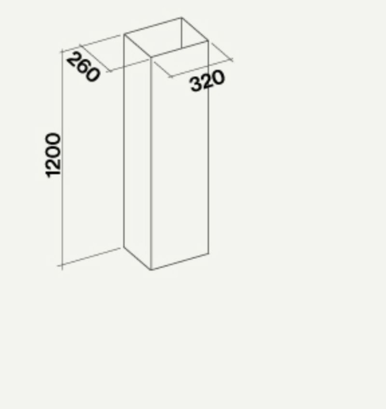 Falmec Schacht H 1200 island for island hoods, black, KCAL.557#N, 103358