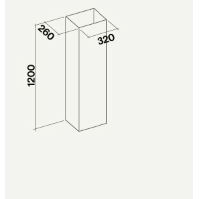 Falmec Schacht H 1200 island for island hoods, black, KCAL.557#N, 103358