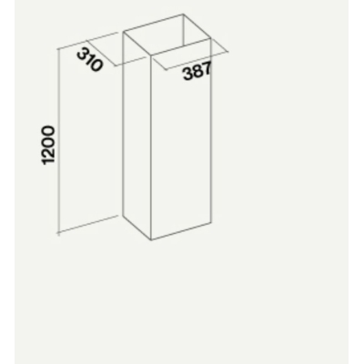 Falmec shaft H 1200 island NRS for island hoods, black, KCAL.572#N, 103370