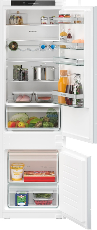 Siemens KI87VVSE0, iQ300, built-in fridge-freezer combination, 177.2 x 54.1 cm, drag hinge, EEK: E, with 5 year guarantee!