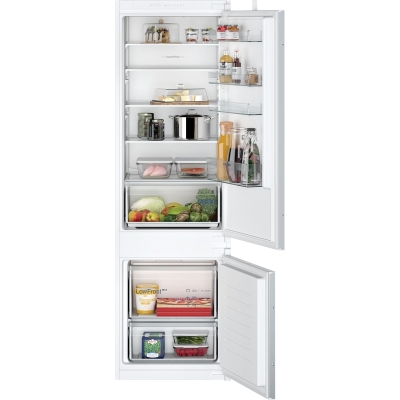 Siemens KI87VNSE0, iQ100, built-in fridge-freezer combination, 177.2 x 54.1 cm, drag hinge, EEK: E, with 5 year guarantee!