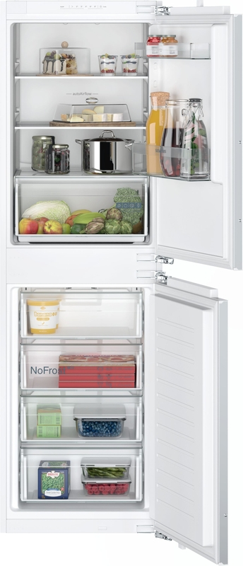 Siemens KI85NNFE0, iQ100, built-in fridge-freezer combination, 177.2 x 54.1 cm, flat hinge, EEK: E, with 5 year guarantee!