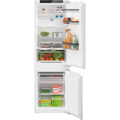 Bosch KIV86VFE1, Series 4, built-in fridge-freezer combination with freezer area below, 177.2 x 54.1 cm, flat hinge, EEK: E, with 5 year guarantee!