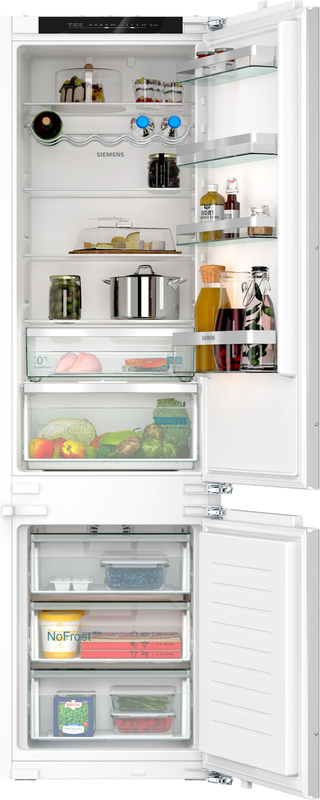 Siemens KI96NVFD0, iQ300, built-in fridge-freezer combination, 193.5 x 55.8 cm, XL volume, flat hinge, EEK: D, with 5 year guarantee!