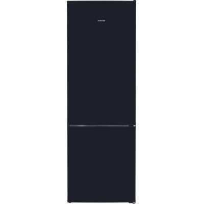 Siemens KG49NSBBF, iQ700, free-standing fridge-freezer combination with bottom freezer area, glass door, 203 x 70 cm, matt black, total no frost, no water on the back wall, EEK: B, with 5 year guarantee!
