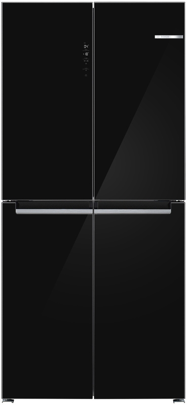 BOSCH KMC85LBEA, Series 4, multi-door fridge-freezer combination, glass front, 189.5 x 85.5 cm, black, EEK: E, with 5 year guarantee!