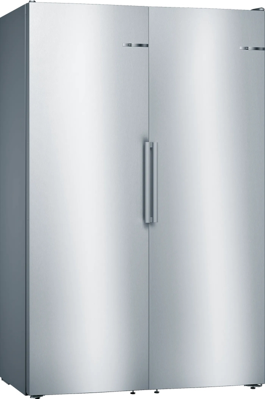 BOSCH KAN95VLEP, set of single-door refrigerator, single-door freezer and connection set, metal look, with 5-year guarantee!