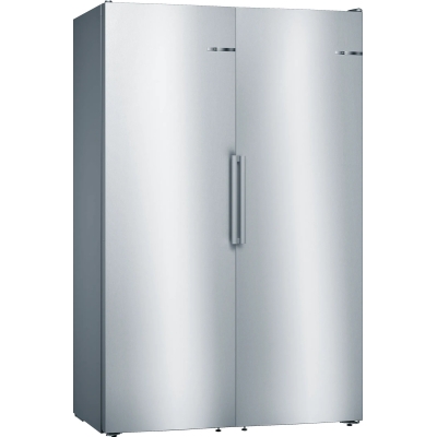 BOSCH KAN95VLEP, set of single-door refrigerator, single-door freezer and connection set, metal look, with 5-year guarantee!