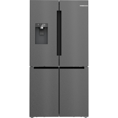 BOSCH KFI96AXEA, fridge-freezer combination, multi-door, 183 x 90.5 cm, brushed black steel, AntiFingerprint Series 6, EEK: E, with 5 year guarantee!