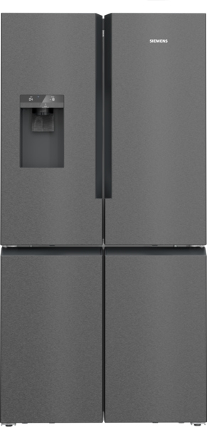 Siemens KF96DAXEA, iQ500, fridge-freezer combination, multi-door, 183 x 90.5 cm, brushed black steel AntiFingerprint, Total noFrost, EEK: E, with 5 year guarantee!