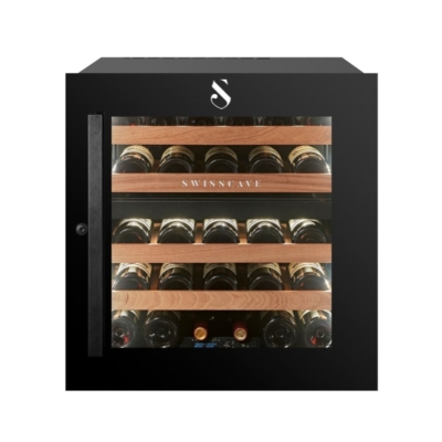 Swisscave WLI-90DF, 2-tsooniline sisseehitatud veinikülmik 60 cm, 26 pudelit, must. 5 aastase garantiiga!