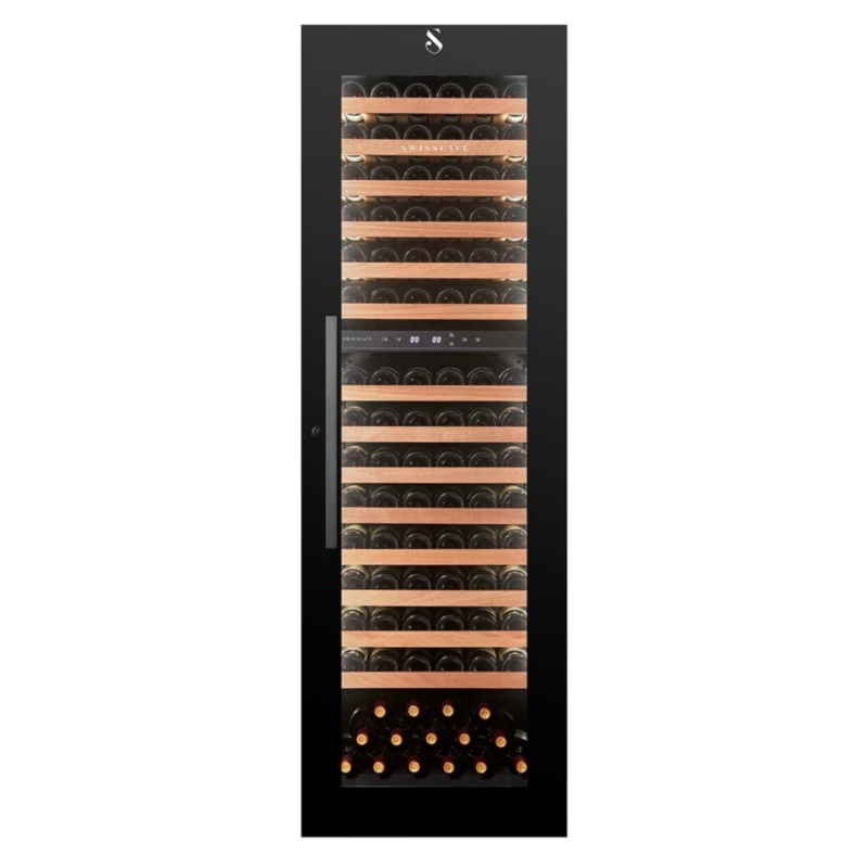 Swisscave WLI-460DF-MIX, 2-zone built-in wine refrigerator 178 cm, 94 bottles, black. With a 5 year guarantee!
