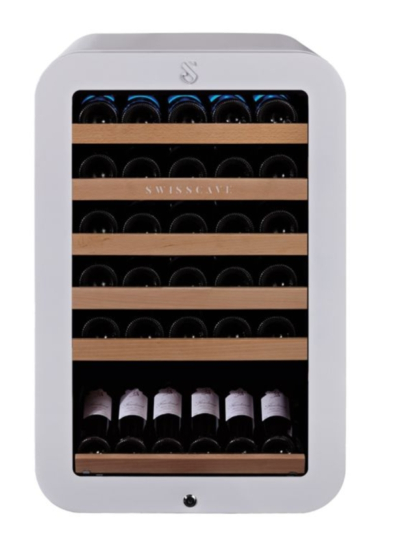 Swisscave WL120F-WHITE, 1-zone wine refrigerator 83 cm, 35 bottles, white. With a 5 year guarantee!