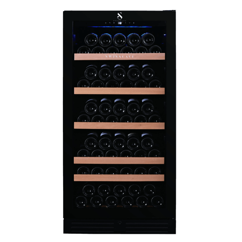 Swisscave WL355F, 1-zone wine refrigerator 120 cm, 111 bottles, black. With a 5 year guarantee!