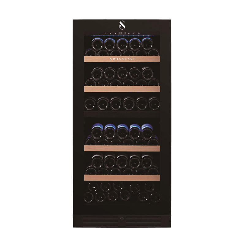 Swisscave WL355DF, 2-zone wine refrigerator 127 cm, 107 bottles, black. With a 5 year guarantee!