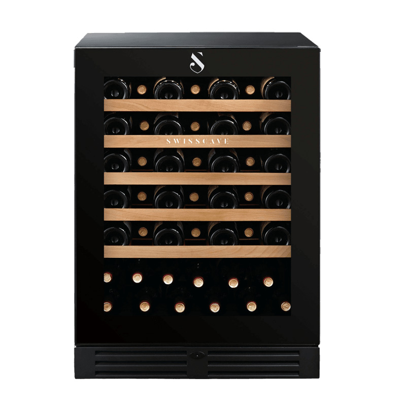 Swisscave WLB-160F, 1-zone wine refrigerator 82 cm, 47 bottles, black. With a 5 year guarantee!
