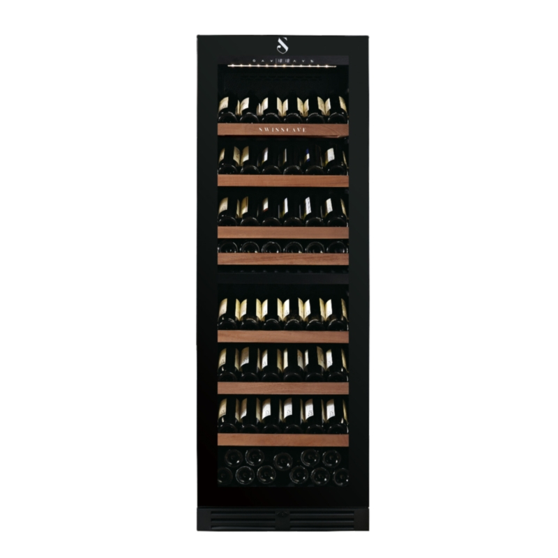 Swisscave WLB-460DFLD-MIX, 2-zone wine refrigerator 172 cm, 163 bottles, black. With a 5 year guarantee!
