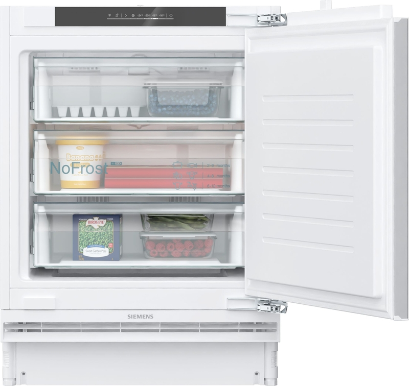 Siemens GU21NADE0, iQ500, undercounter freezer, 82 x 59.8 cm, flat hinge with soft closing, EEK: E, with 5 year guarantee!