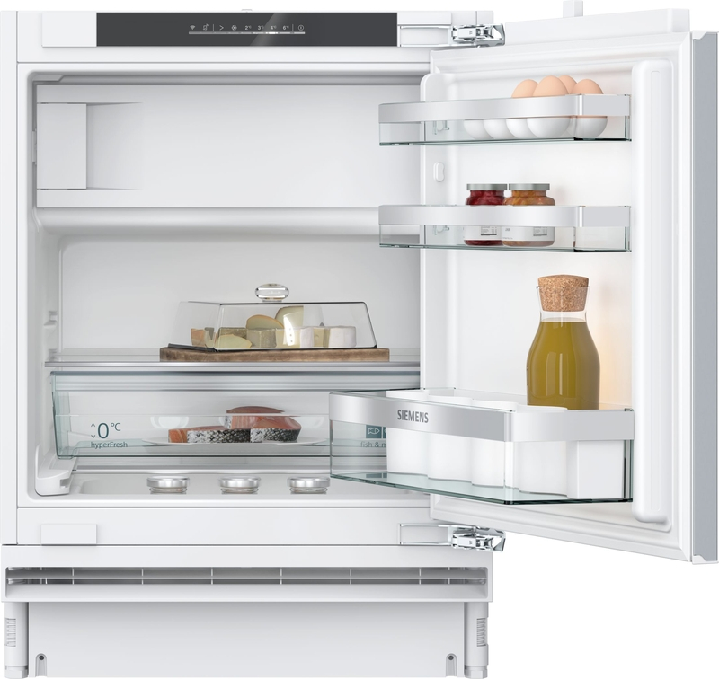 Siemens KU22LADD0, iQ500, undercounter refrigerator with freezer compartment, 82 x 60 cm, flat hinge with soft close, EEK: D, with 5 year guarantee!