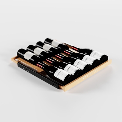 Swisscave SHELF80-SLI-BGDY-BO, pikendatav esitlusriiulite seeria 460/360/455/355 pöögipuidust täispikendus Burgundia