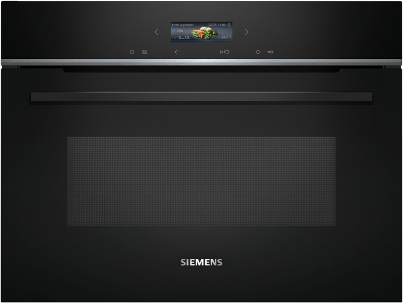 Siemens CE732GXB1, iQ700, sisseehitatud mikrolaineahi, 60 x 45 cm, must, roostevaba teras, garantii 5 aastat