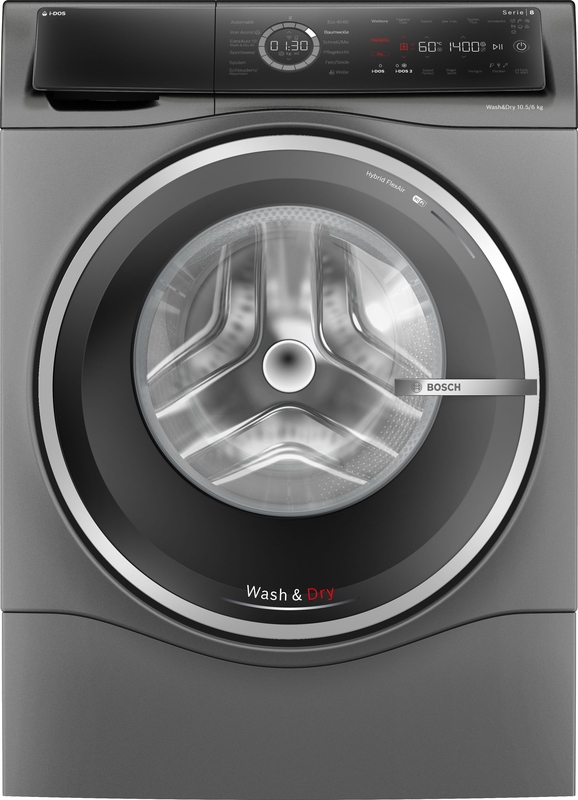 BOSCH WNC254AS0, washer dryer, free-standing, 10.5/6 kg, series 8, gray, 1400 rpm, EKK: D/A, with 5 year guarantee!