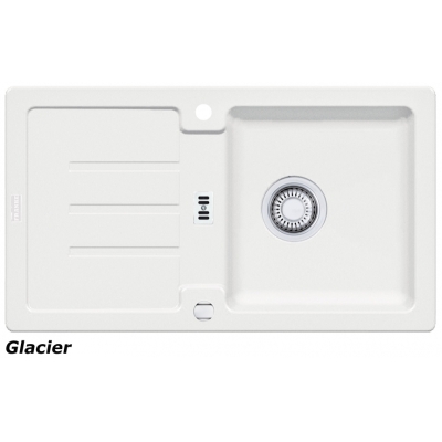 Franke Strata STG 614-78 Fragranit DuraKleen Plus, strainer basket eccentric, color Glacier, 114.0303.681