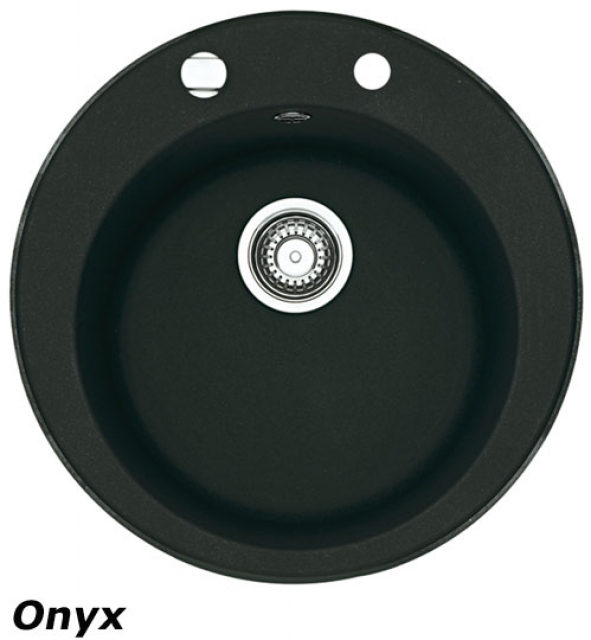 Franke Pamira ROG 610-41 Fragranit DuraKleen Plus, strainer basket stopper, color onyx, 114.0199.718