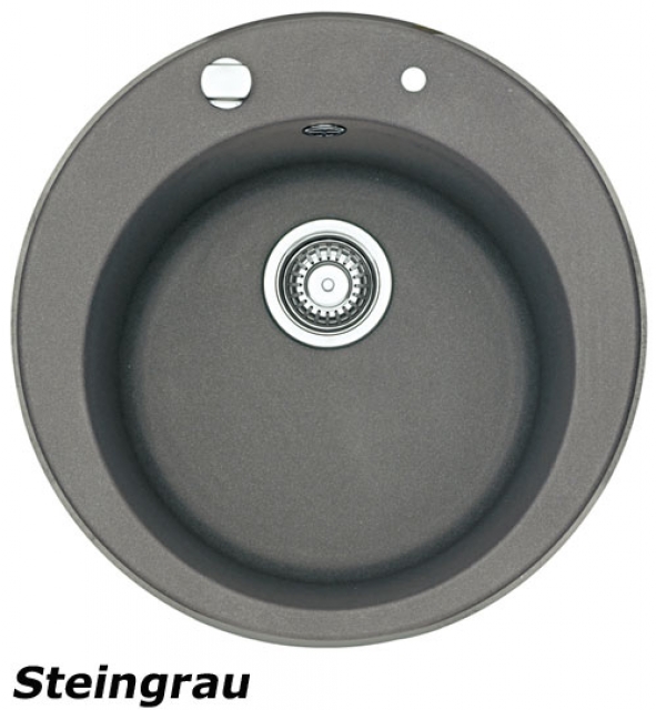 Franke Pamira ROG 610-41 Fragranit DuraKleen Plus, strainer basket stopper, color stone gray, 114.0009.542