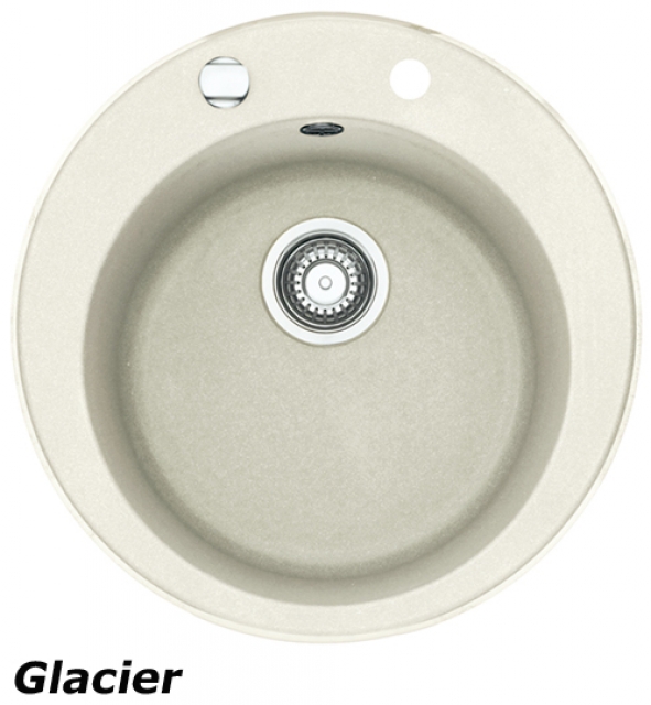 Franke Pamira ROG 610-41 Fragranit DuraKleen Plus, strainer basket stopper, color Glacier, 114.0009.546