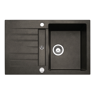 Naber set of built-in basins, composite, Corto 780, including Gramix 1 high-pressure fitting, granite lava, 1106147