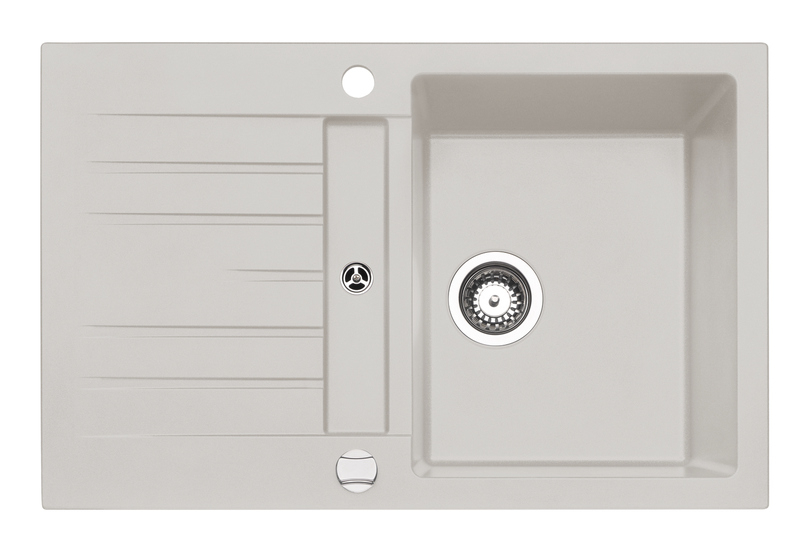 Naber set of built-in basins, composite, Corto 780, including Gramix 1 high-pressure fitting, granite magnolia, 1106145