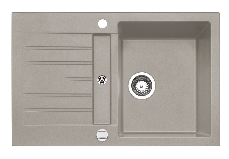 Naber set of built-in basins, composite, Corto 780, including Gramix 1 high-pressure fitting, granite concrete, 1106146