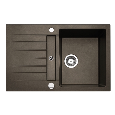 Naber set of built-in basins, composite, Corto 780, including Gramix 1 high-pressure fitting, granite espresso, 1106142