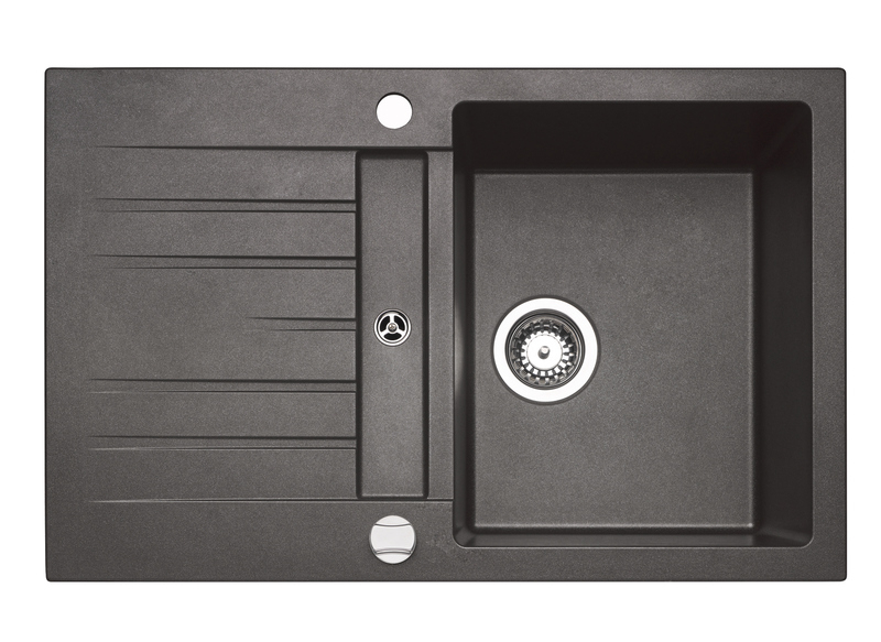 Naberi sisseehitatud kraanikausside komplekt, komposiit, Corto 780, sealhulgas Gramix 1 kõrgsurveliitmik, graniit metallico, 1106143