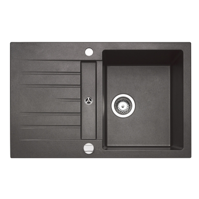 Naber set of built-in basins, composite, Corto 780, including Gramix 1 high-pressure fitting, granite metallico, 1106143